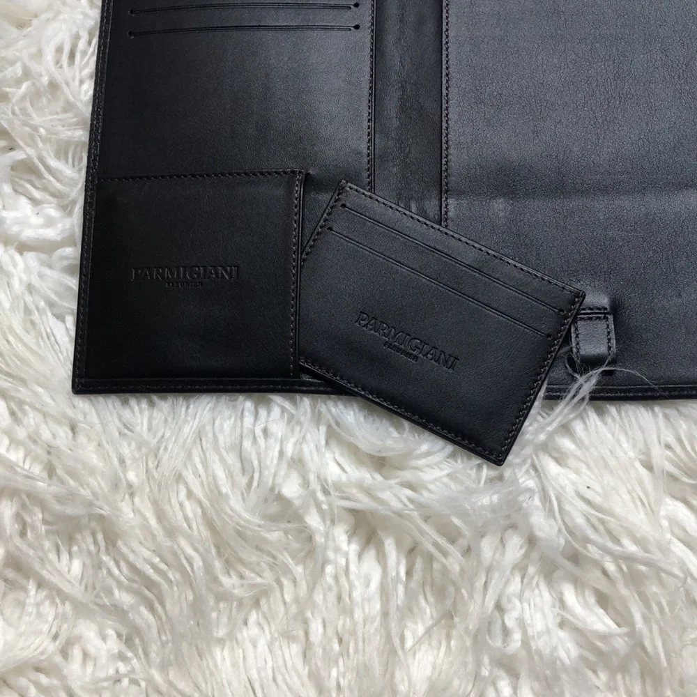 ⭐️🔹 Parmigiani Leather Long Wallet Travel Doc Holder